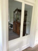 dubbele  oude houten binnendeur (ca 1900) met glas, Doe-het-zelf en Verbouw, Deuren en Horren, Ophalen, Gebruikt, Binnendeur, Glas