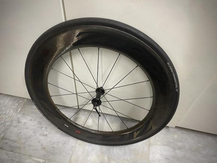 Zipp 808 firecrest voorwiel - clincher - rimbrake - NETJES, Fietsen en Brommers, Fietsonderdelen, Zo goed als nieuw, Racefiets