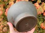 Bonsai pot rond bruin ongeglazuurd aardewerk 22,4x9,7, Tuin en Terras, Rond, Ophalen of Verzenden, Zo goed als nieuw, Aardewerk