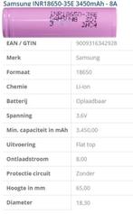 Samsung 35E 18650, Ophalen of Verzenden, Zo goed als nieuw, Oplaadbaar