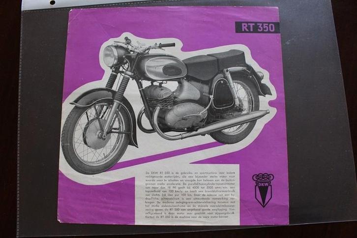 DKW RT350 motorfiets verkoop folder flyer RT 350, Motoren, Handleidingen en Instructieboekjes, Overige merken, Ophalen of Verzenden