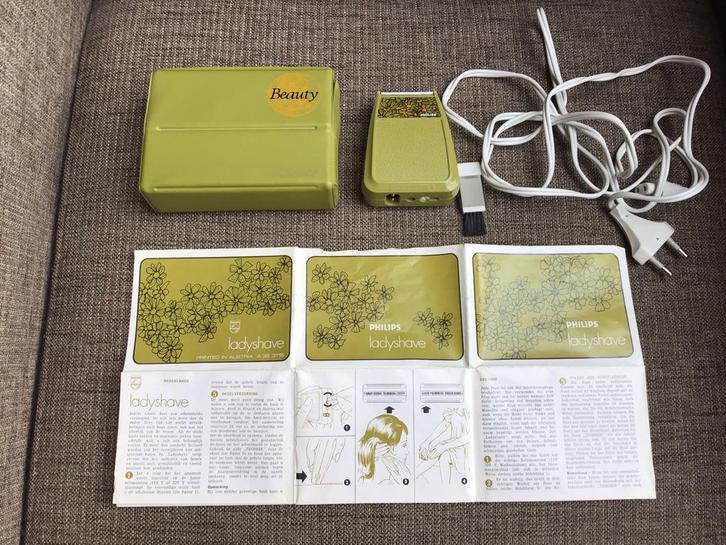 Vintage Philips Ladyshave - Groen, Witgoed en Apparatuur, Persoonlijke-verzorgingsapparatuur, Gebruikt, Scheren en Epileren, Ophalen of Verzenden