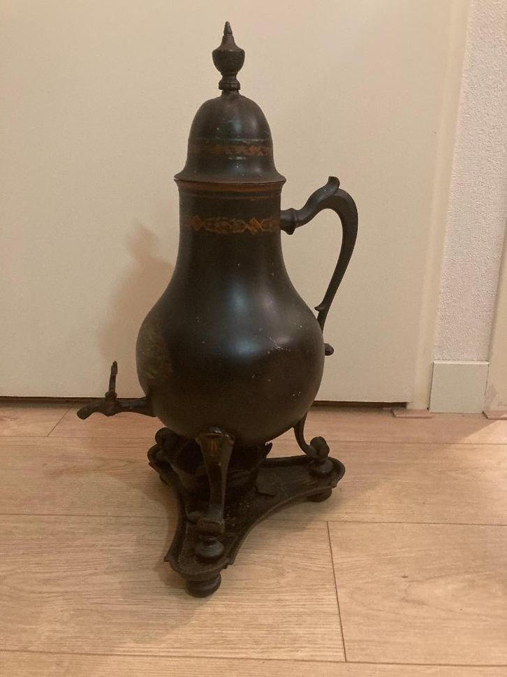 Authentieke kraantjeskan met komfoor, Antiek en Kunst, Antiek | Tin, Ophalen
