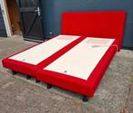 Elektrisch verstelbaar boxspring 180x200 cm - Rood, Ophalen, Tweepersoons, Zo goed als nieuw, 180 cm