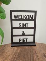 Welkom Sint & Piet - Zwart MDF Bordje, Diversen, Sinterklaas, Ophalen of Verzenden, Nieuw