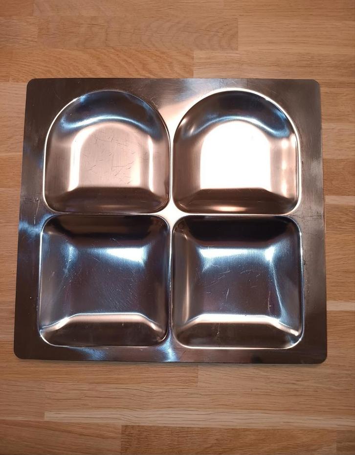 Aperitief schaal uit staal, AMC- design, Italiaanse makelij, Antiek en Kunst, Kunst | Designobjecten, Ophalen of Verzenden