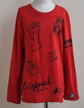 Vingino rood shirt met zwarte print mt. 140 (10) beschikbaar voor biedingen