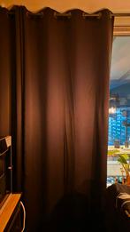 4 verduisterd zwarte ringgordijnen, 140x260., 100 tot 150 cm, 200 cm of meer, Zwart, Ophalen of Verzenden