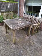 Houten tuinset., Tuin en Terras, Tuinsets en Loungesets, Ophalen, Gebruikt, Hout, Bank