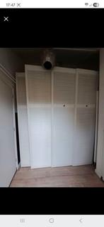 4x Louvredeur, grenen, open, wit, 242,2 x 59,4 cm, compleet, Doe-het-zelf en Verbouw, Ophalen, Zo goed als nieuw, 120 cm of meer