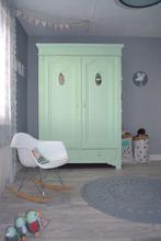 Antieke brocante vintage kledingkast mint, Huis en Inrichting, Kasten | Kledingkasten, Ophalen, Gebruikt, 100 tot 150 cm, 200 cm of meer