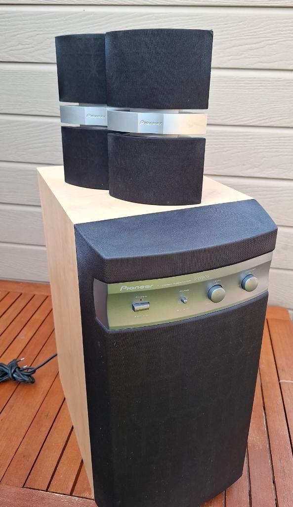 Pioneer S-W80S en S-F50 Subwoofer en Speakers surround, Audio, Tv en Foto, Luidsprekers, Gebruikt, Subwoofer, 120 watt of meer