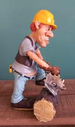 Grappig Beeldje Bouwvakker met Zaag, Ophalen of Verzenden