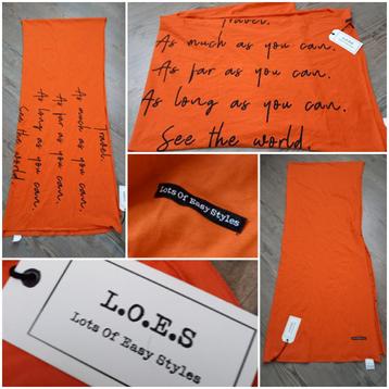  L.O E.S. royale oranje sjaal 100% katoen 50x230 *NIEUW*