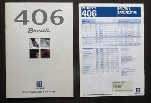Folder Peugeot 406 Break met prijslijst - 1999, Boeken, Auto's | Folders en Tijdschriften, Gelezen, Peugeot, Verzenden
