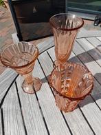 Lot Art-deco rose vaasjes, schalen, peper-&zoutstel, Antiek en Kunst, Ophalen of Verzenden