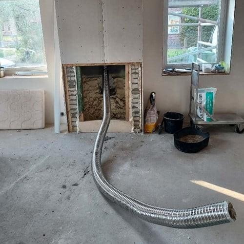 RVS Flexbuis Dubbelwandig 80mm - 8 Meter, Huis en Inrichting, Kachels, Houtkachel, Hout, Ophalen