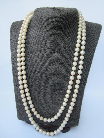 Mooie (nep) parelsnoer lange halsketting #6230 beschikbaar voor biedingen
