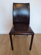 leren eetkamerstoel aubergine (paars), Huis en Inrichting, Ophalen, Overige kleuren, Design, industrieel, leder, Zo goed als nieuw