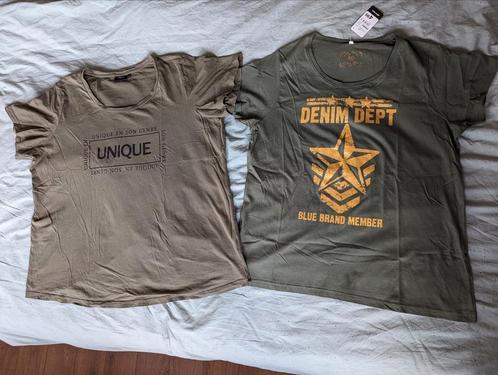 2x legergroen dames t-shirt Maat 46 / maat L - khaki / kaki, Kleding | Heren, T-shirts, Maat 46 (S) of kleiner, Ophalen of Verzenden