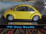 VW  NEW BEETLE GEEL 1;18 WELLY PRIMIUM COLECTIE 1968 ?, Ophalen of Verzenden, Zo goed als nieuw, Auto, Welly
