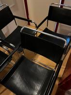 4 Mart Stam design buisframe stoelen, Huis en Inrichting, Stoelen, Ophalen, Gebruikt, Zwart, Metaal