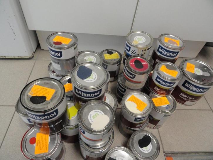 PARTIJ WIJZONOL LBH en SDT LAK en PRIMER diverse KLEUREN, Doe-het-zelf en Verbouw, Verf, Beits en Lak, Nieuw, Lak, Minder dan 5 liter
