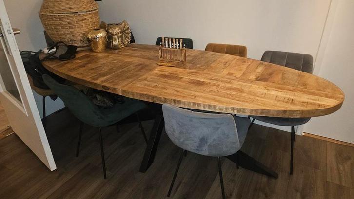 Eettafel ovaal 240 x 110m, Huis en Inrichting, Tafels | Eettafels, 100 tot 150 cm, 200 cm of meer, Ovaal, Ophalen