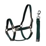 Horka halsterset leer met gevlochten nylon Groen Cob en Full, Horka, ., Ophalen of Verzenden, .
