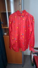 Carnaval. Rood satijnen overhemd. Merk: DOMO.maat L/52., Ophalen of Verzenden, Zo goed als nieuw, Maat 52/54 (L)