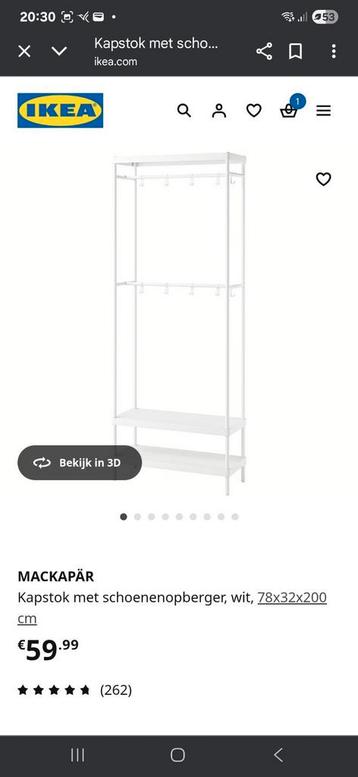 Kapstok met schoenenopberger MACKAPÄR (IKEA) beschikbaar voor biedingen
