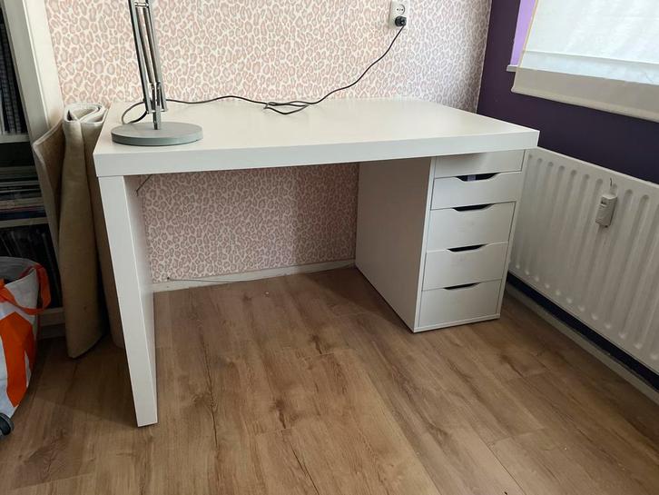 IKEA Expedit Kallax Alex Bureau - Wit, Huis en Inrichting, Bureaus, Gebruikt, Bureau, Ophalen