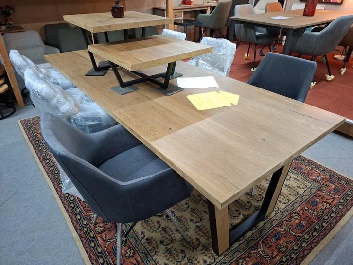 Nieuwe Tafel + 6 armleuning stoelen + salontafel NU 999,=, Huis en Inrichting, Complete eetkamers, Nieuw, 4 tot 6 stoelen, Ophalen