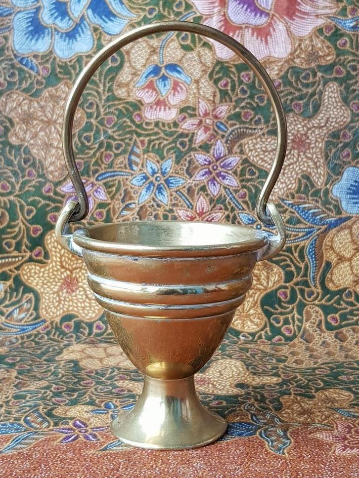 Mooi antiek koper wijwater vaatje uit Engeland 15,8 cm., Antiek en Kunst, Antiek | Koper en Brons, Koper, Ophalen of Verzenden