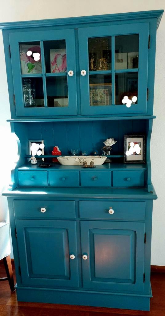 Buffetkast in blauwgroene kleur, Huis en Inrichting, Kasten | Buffetkasten, Gebruikt, 150 tot 200 cm, 100 tot 150 cm, 25 tot 50 cm