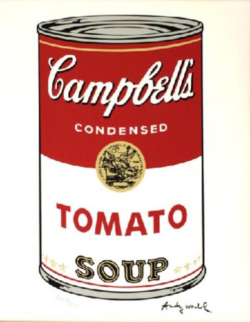Andy Warhol(1928) Lithografie"Campbells Tomato Soup" Ges Gen, Antiek en Kunst, Kunst | Litho's en Zeefdrukken, Ophalen of Verzenden