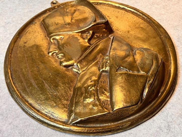 Napoleon plaquette in brons, ca. 1880–1920, Ø 18 cm, Antiek en Kunst, Kunst | Overige Kunst, Verzenden