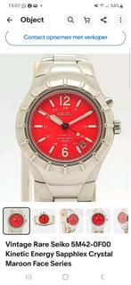 SEIKO KINETIC NIEUWE ACCU., Staal, Polshorloge, Ophalen of Verzenden, Zo goed als nieuw