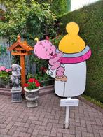 Geboortebord baby op roze of blauwe drinkfles roze., Ophalen, Nieuw, Geboortebord