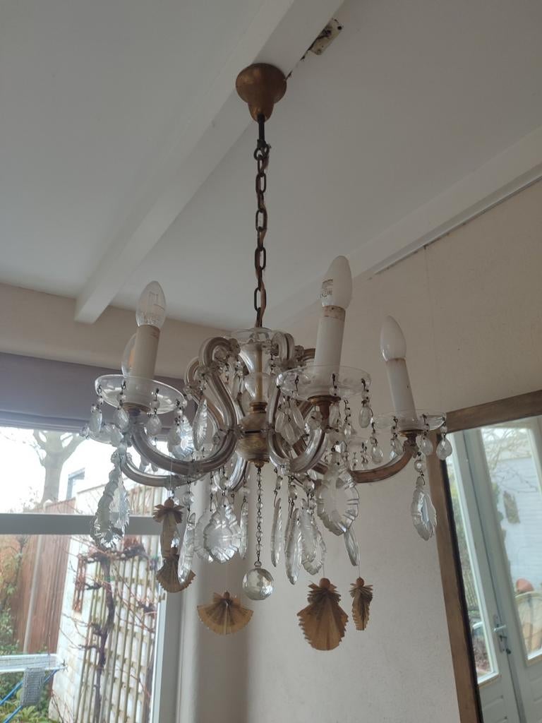 Kroonluchter - 50 cm breed - Wegens verhuizing, Antiek en Kunst, Antiek | Lampen, Ophalen of Verzenden