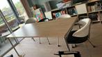 Eettafel van Gelderland - gewit eiken met chroom onderstel, Ophalen, Gebruikt, 200 cm of meer, 50 tot 100 cm
