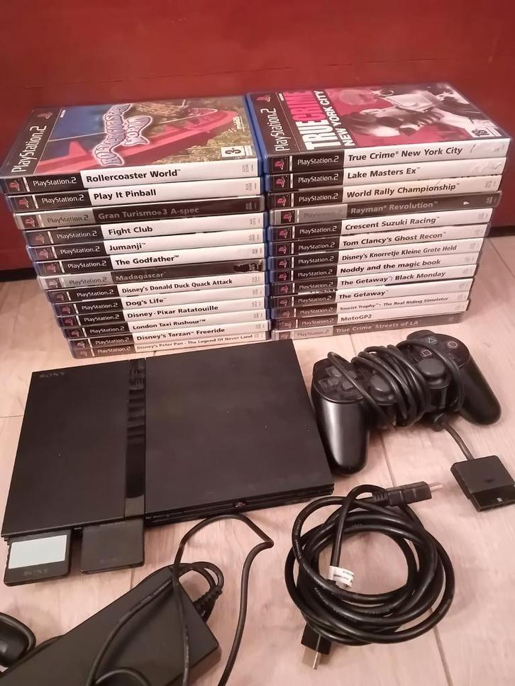 PlayStation 2 - Complete Set met 33 Games!, Spelcomputers en Games, Spelcomputers | Sony PlayStation 2, Met 1 controller, Met games
