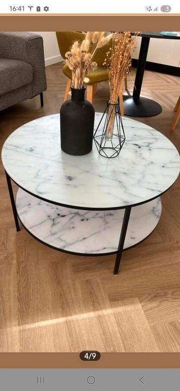 Bijzettafel Marmerlook Rond beschikbaar voor biedingen