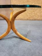 Vintage design salontafel van Alma Möbel 1960, Huis en Inrichting, Tafels | Salontafels, Gebruikt, 100 tot 150 cm, Q, Glas