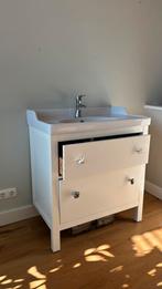 Ikea badkamer meubel met porselein design knopjes., (Half)hoge kast, Gebruikt, Minder dan 100 cm, 25 tot 50 cm