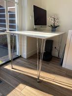 Design tafel mat lak wit / chrom, Huis en Inrichting, Tafels | Eettafels, Ophalen, Gebruikt, 100 tot 150 cm, 50 tot 100 cm