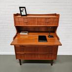 Vintage Ladenkast Kaptafel Secretaire uit Denemarken, 5 laden of meer, 100 tot 150 cm, Teakhout, Zo goed als nieuw
