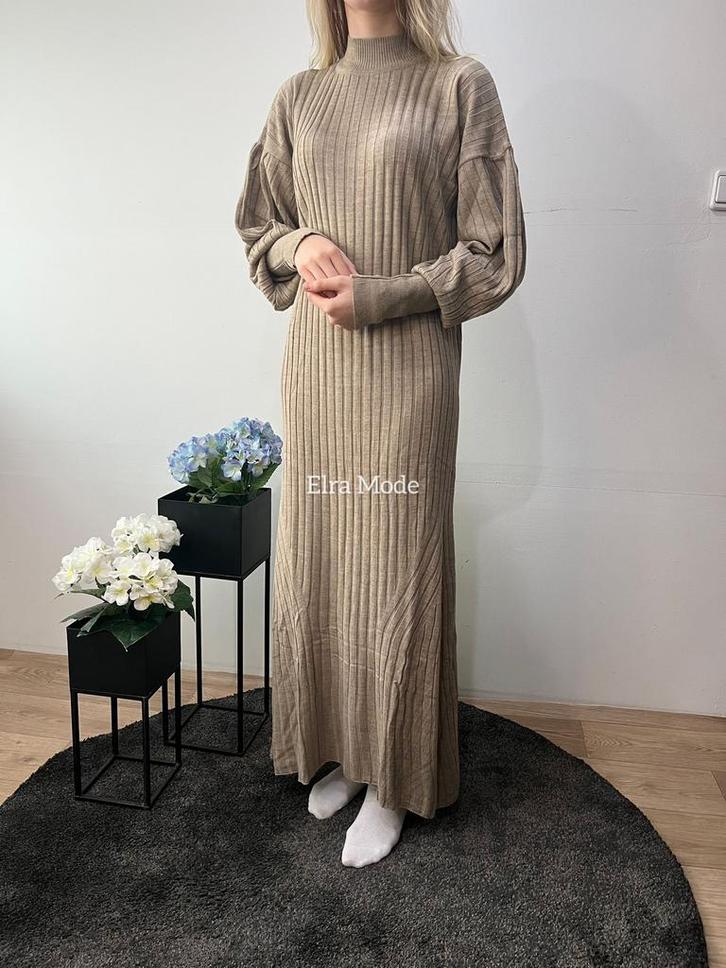 Bruin ballonjurk nieuw, Kleding | Dames, Jurken, Nieuw, Bruin, Onder de knie, Ophalen of Verzenden