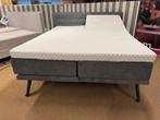Boxspring Elektrisch 160x200 Grijs Direct/leverbaar/Enschede, Verzenden, Mwonenenslapen, Mwonenenslapen@ziggo.nl, 200 cm