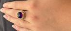 Dieppaarse Amethist 14k gouden vintage luxe dames ring retro, Voordeelsieraden, Ophalen of Verzenden, Zo goed als nieuw, 17 tot 18